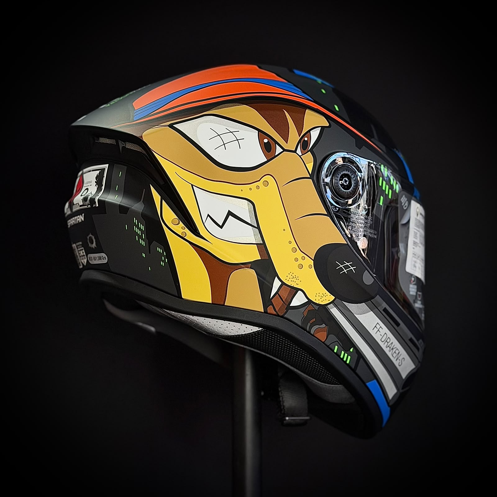 CASCO CERTIFICADO SPARTAN STREET COYOTE + BLUETOOTH Y12 - Imagen 2