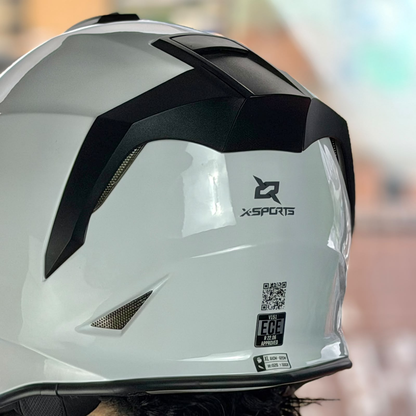 COMBO CASCO CERTIFICADO X-SPORTS WHITE SPECTRA CON VISOR IRIDIUM + VISOR TRANSPARENTE + INTERCOMUNICADOR Y12PRO - Imagen 6