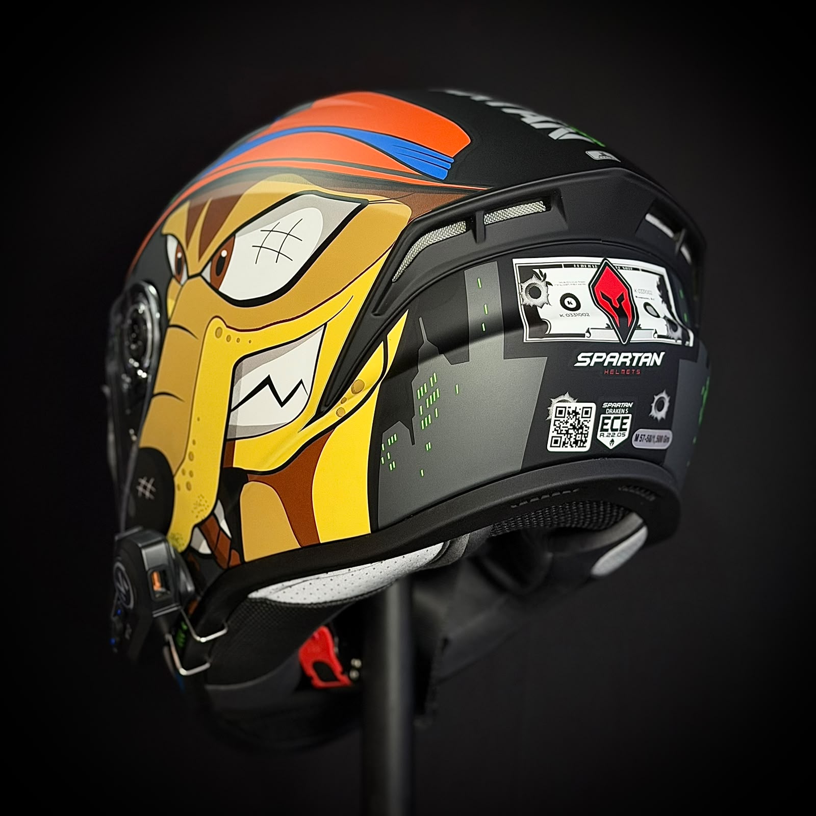 CASCO CERTIFICADO SPARTAN STREET COYOTE + BLUETOOTH Y12 - Imagen 3