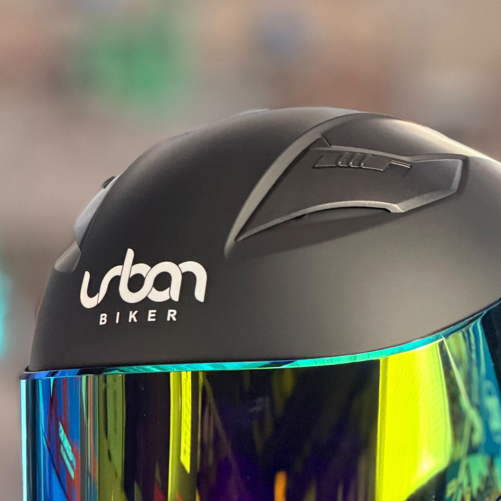 COMBO CASCO CERTIFICADO URBAN BIKER - URBAN 53 ECLIPSE CON VISOR DORADO IRIDIUM + VISOR TRANSPARENTE + BLUETOOTH Y12 - Imagen 6
