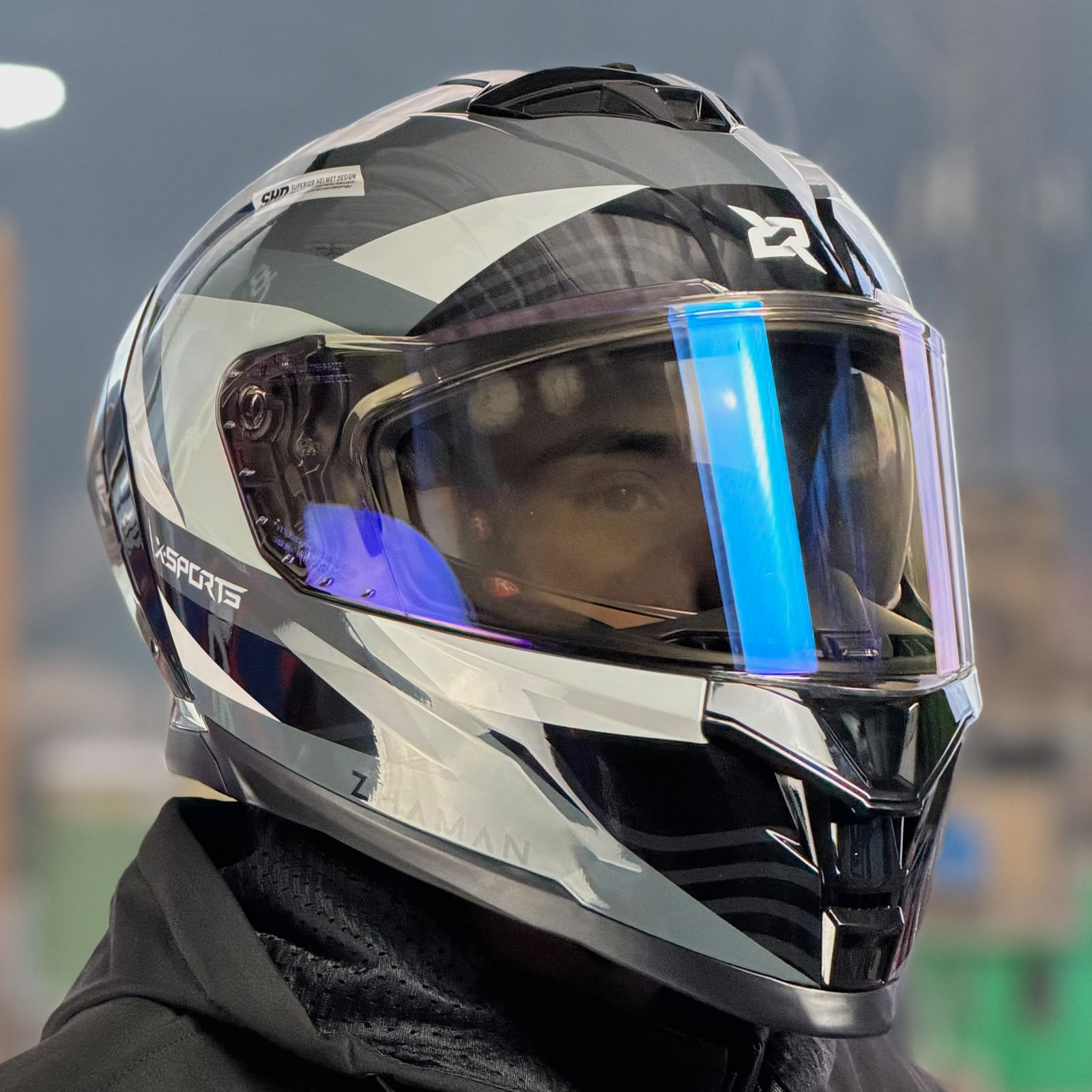 CASCO CERTIFICADO X-SPORTS CYBER GRAY CON VISOR FOTOCROMÁTICO + INTERCOMUNICADOR Q08 - Imagen 5