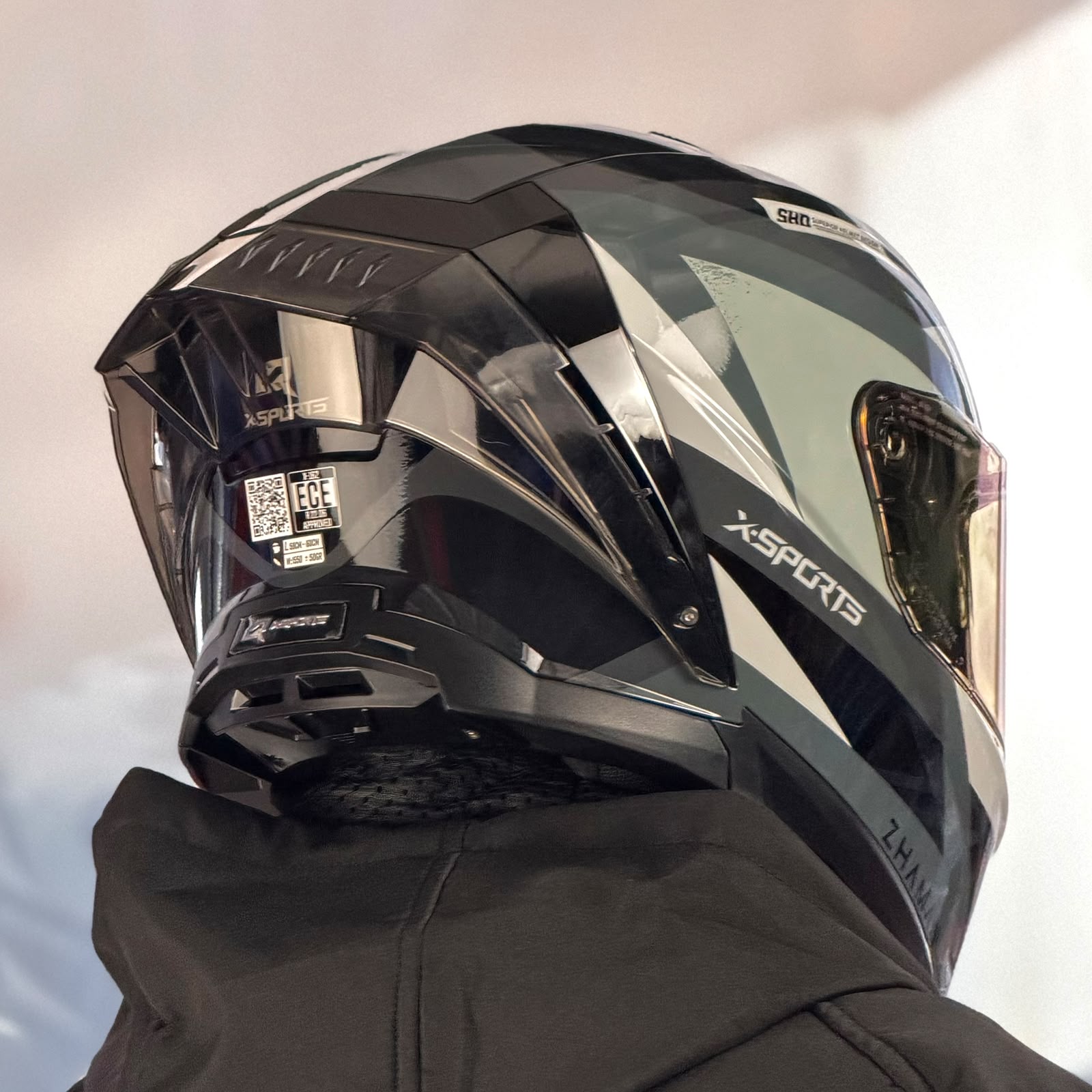CASCO CERTIFICADO X-SPORTS CYBER GRAY CON VISOR FOTOCROMÁTICO + INTERCOMUNICADOR Q08 - Imagen 7